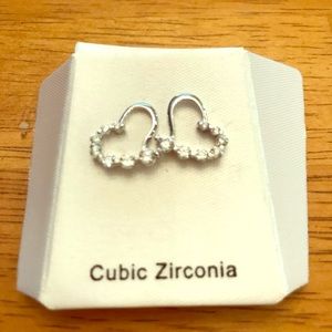 Silver heart earrings